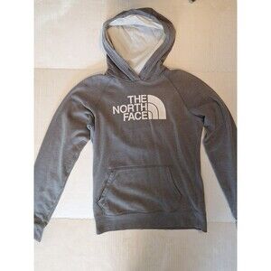 The North Face Hoodie Womens Small Gray Pullover Half Dome Logo Sweatshirt READ